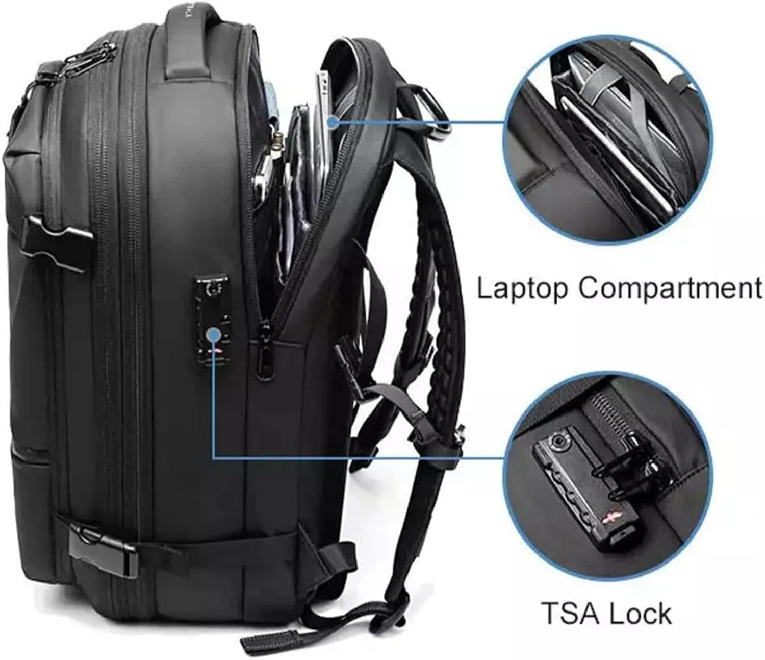 Aeropack Backpack,Aeropack Vacuum Compression Backpack,Expandable Backpacks for Airplanes, 60l,Waterproof,Anti Theft Backpack(Blue)