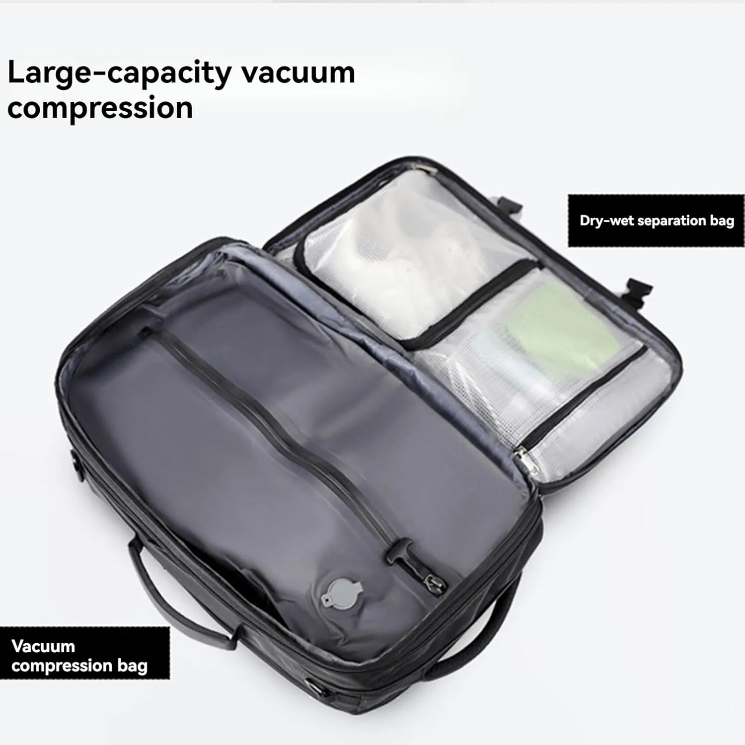 Airback Backpack, Travel Backpack with Vacuum System, Expandable Backpack with Vacuum Compression (Style E,One Size)