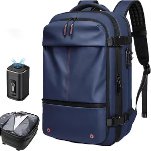 Airmak Vacuum Backpack, Maklot Seal Compression Travel Bag With Pump, Multifunctional Expandable Waterproof Carry on Laggage (Blue)