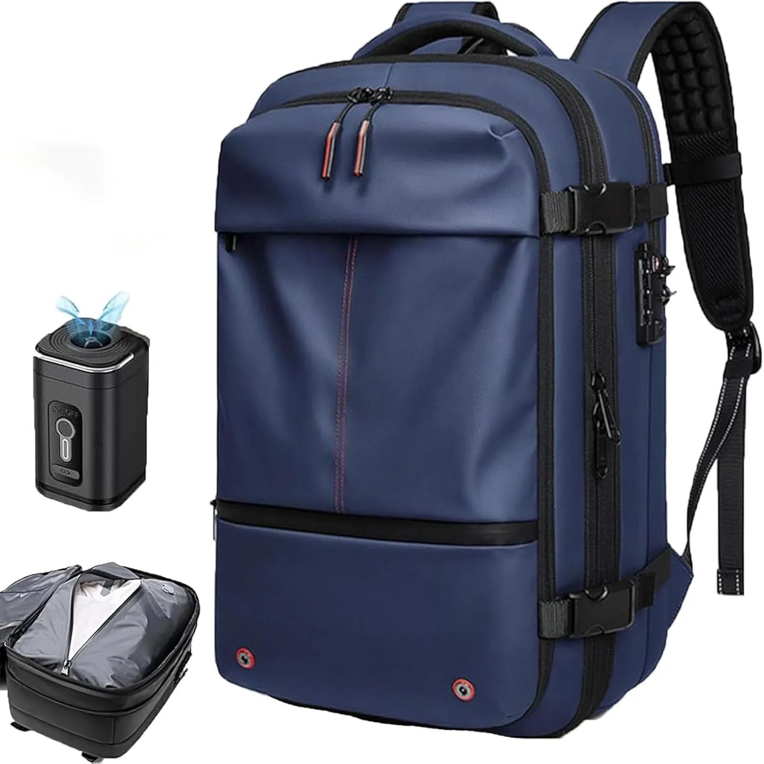 Airmak Vacuum Backpack, Maklot Seal Compression Travel Bag With Pump, Multifunctional Expandable Waterproof Carry on Laggage (Blue)