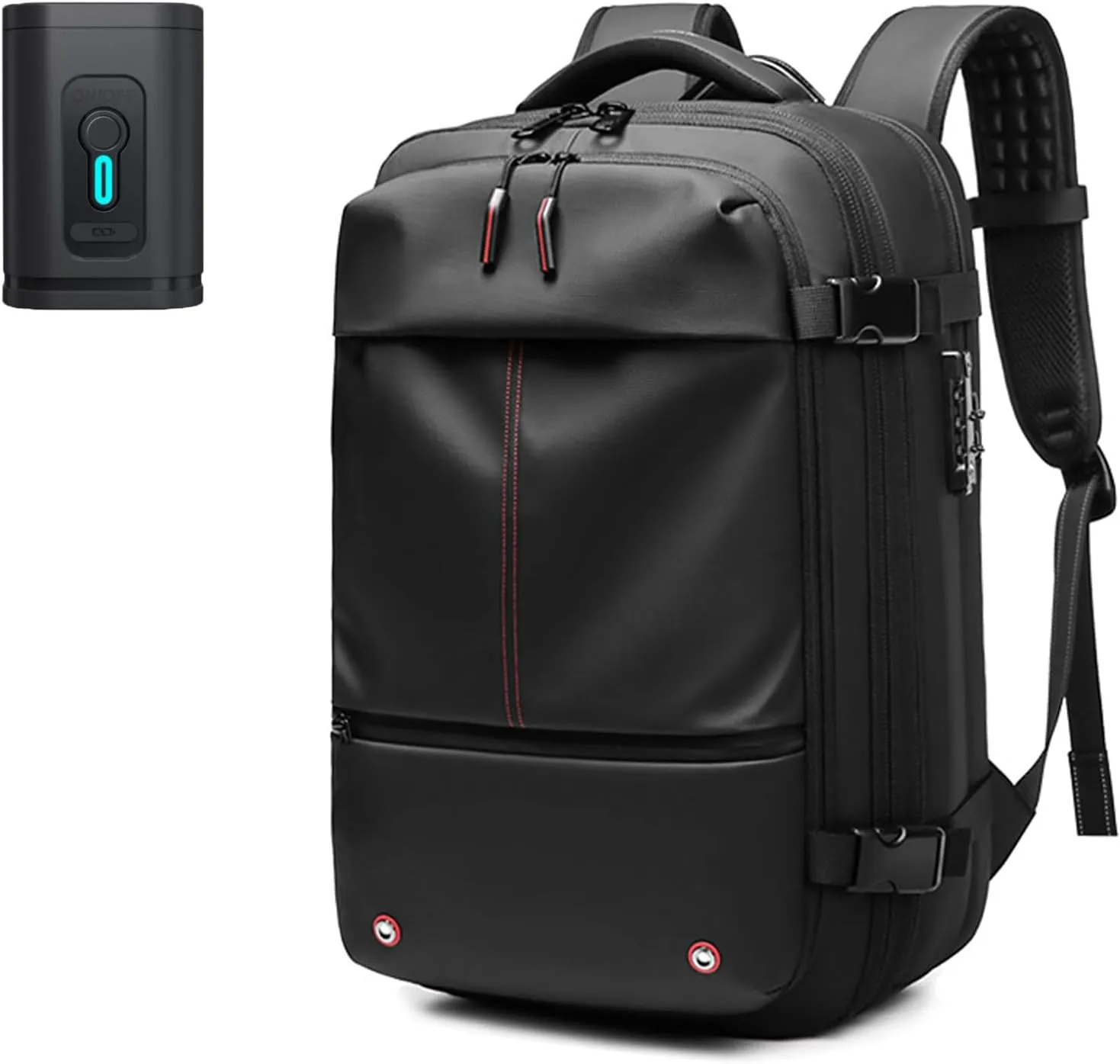 Airvac Backpack, Airvac Travel Backpack Bag, Spence Vac Vacuum Bag for Travel with Wireless Vacuum Pump Reusable Compression Suitcases Space Saver 60L (Black Pump)