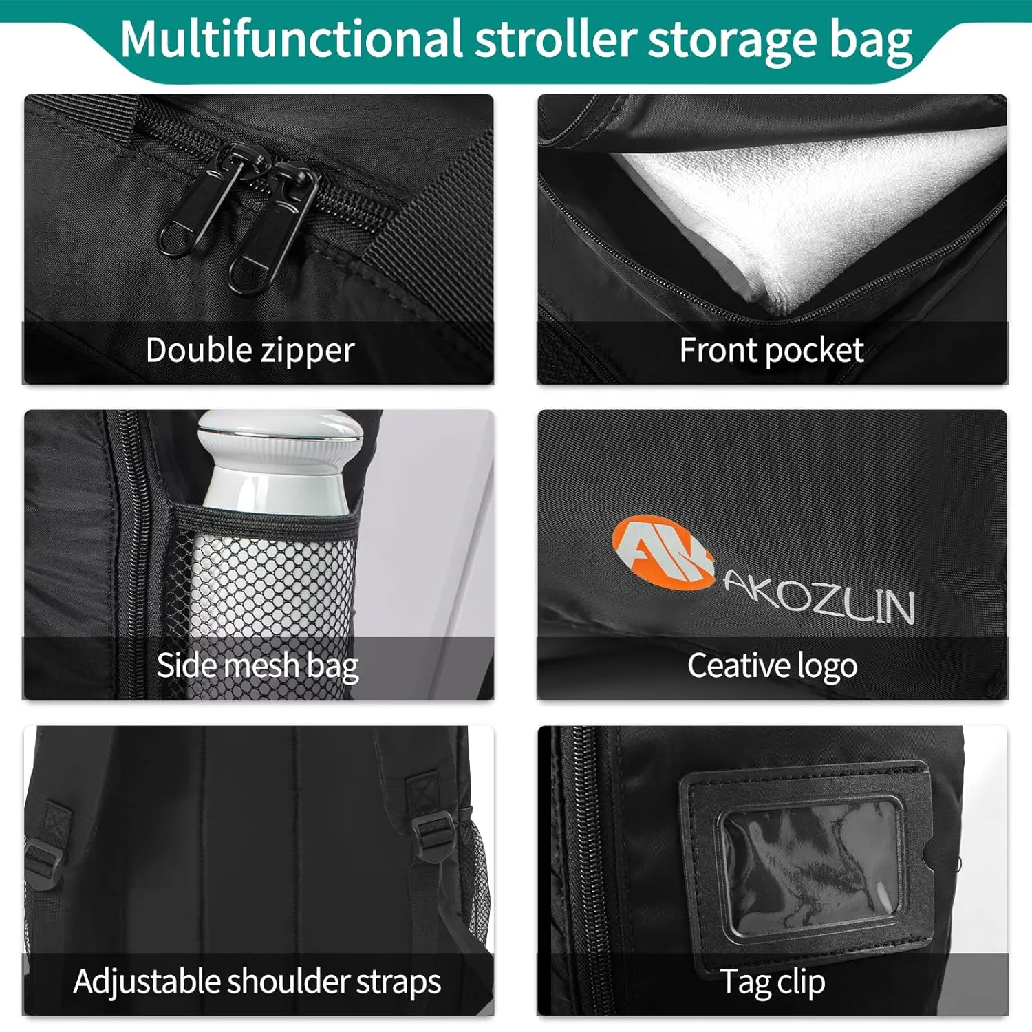 AKOZLIN Foldable Stroller Travel Bag Backpack 14.2"x6"x18.2"Compatible for Gb Pockit Air Plus Stroller Carry Bag[not for Gb all-city]
