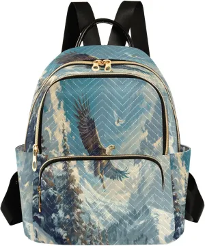 ALAZA Eagle Catching Prey Small Backpack Purse for Women Travel Bag Lightweight Shoulder Bag Fashion Daypack