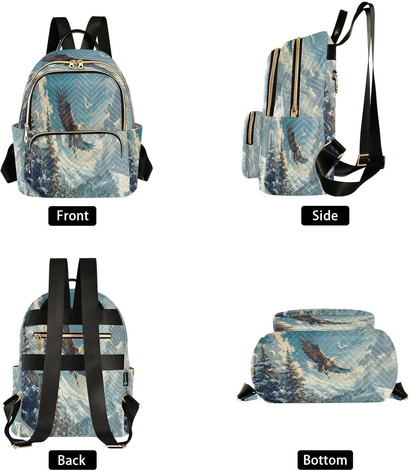 ALAZA Eagle Catching Prey Small Backpack Purse for Women Travel Bag Lightweight Shoulder Bag Fashion Daypack