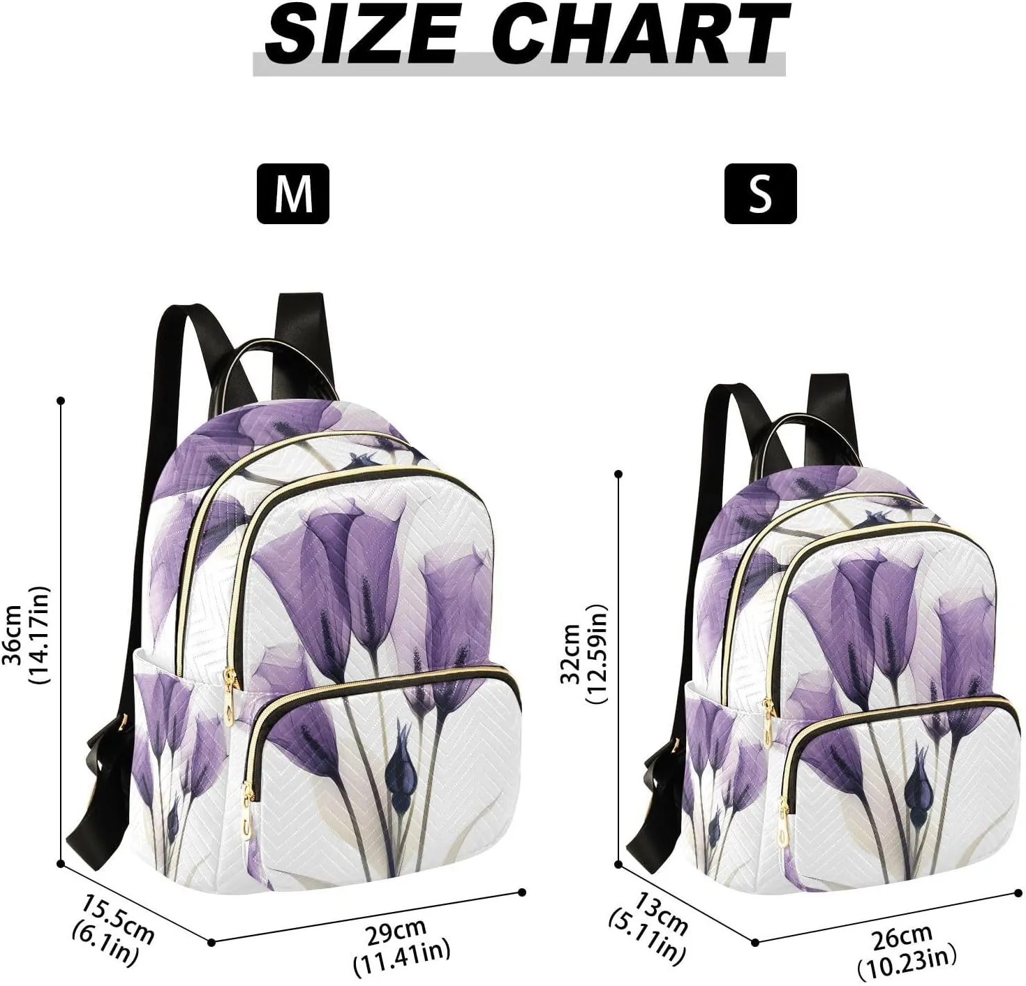 ALAZA Purple Tulip Flowers Mini Backpack Purse for Women Travel Bag Lightweight Shoulder Bag Fashion Daypack