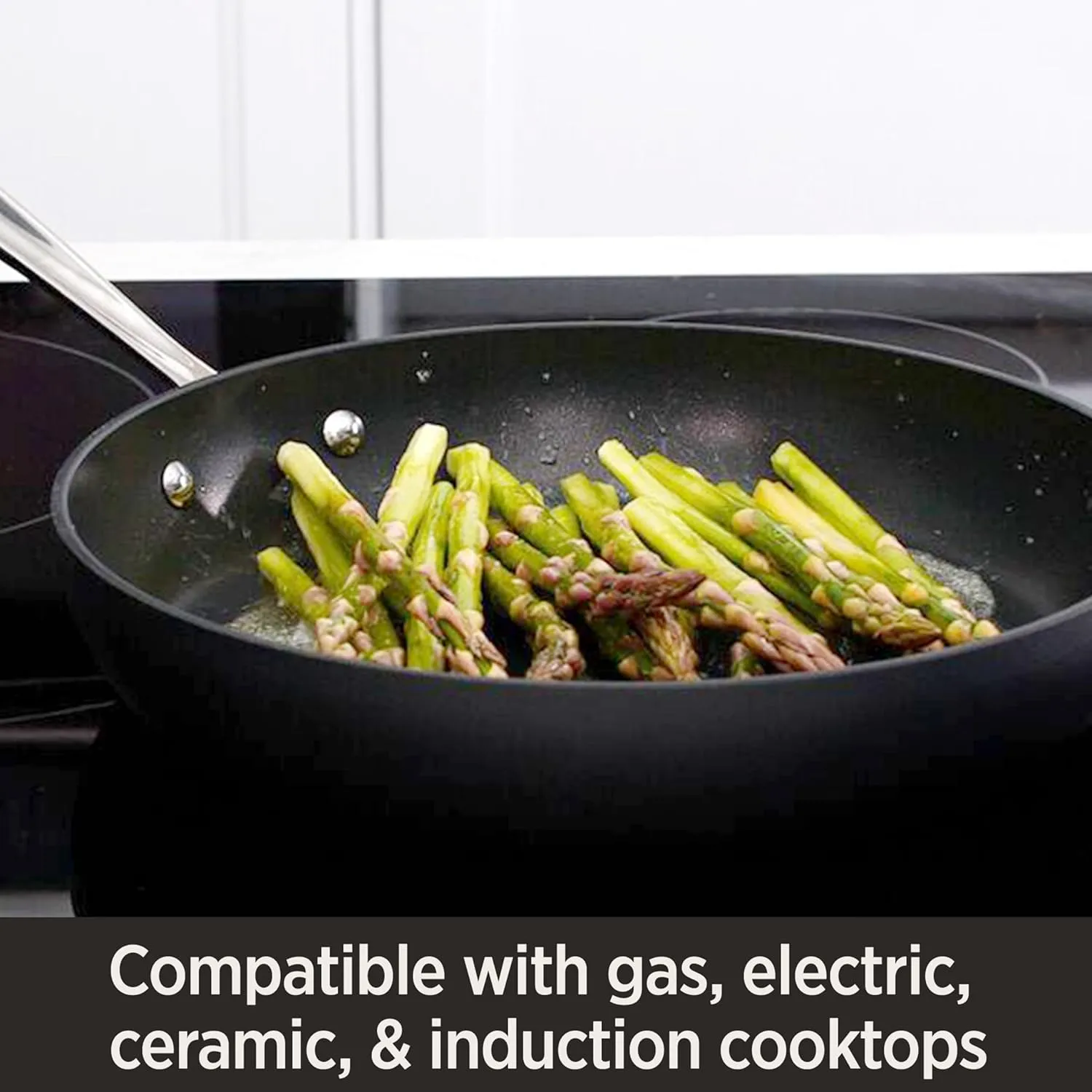 All-Clad HA1 Hard Anodized Nonstick Pots and Pans Set Non Stick Cookware Sets, Oven Broiler Safe 500F, Black