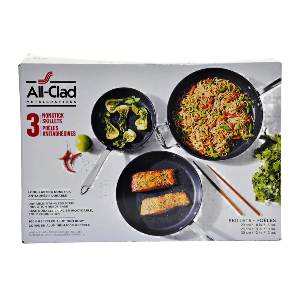 All-Clad Non-Stick Skillets Anodized Aluminum 3 pc Set