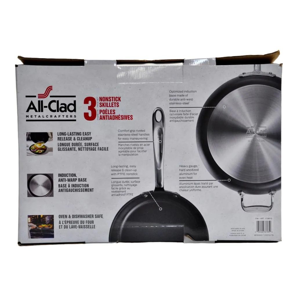 All-Clad Non-Stick Skillets Anodized Aluminum 3 pc Set