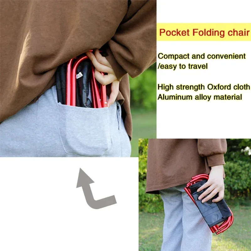 Alloy Seat With Stool Outdoor Fishing Camping Aluminum Specialized items Limited access Folding Golden Bag Camping Chair Chair