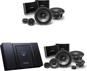 Alpine HDA-F60 Status Hi-Res 4-Ch Amp & HDZ-653S 6.5" Slim 3-Way w/HDZ-65C 6.5" Audio Upgrade Bundle