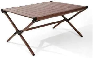 Aluminum Roll-Top Camping Table, Dark Brown, Portable, Lightweight