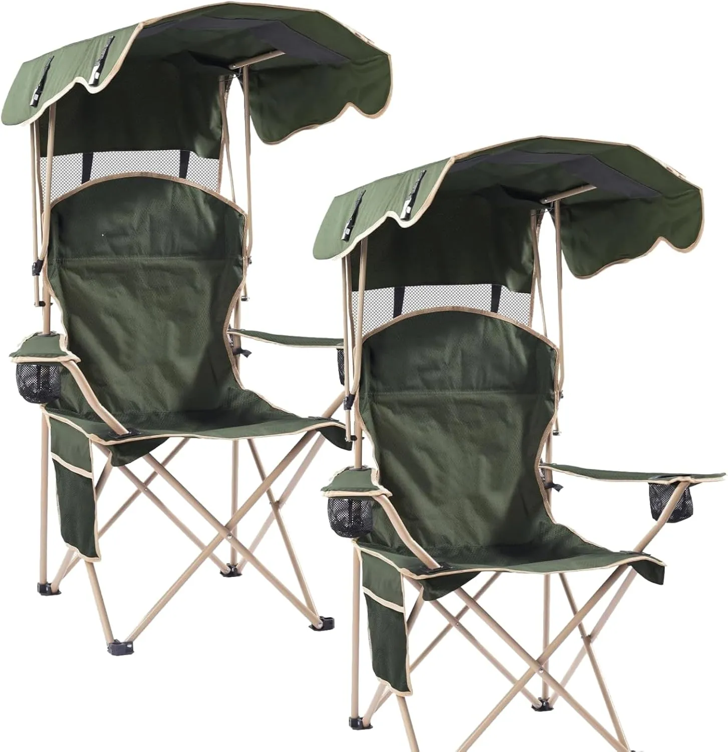 Amazing for less Folding Chair – Portable Outdoor Camping & Beach Chair (Olive Green (Shade), (2-Pack))