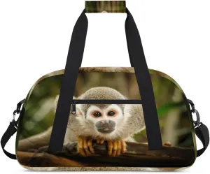 Animal Monkey Gym Duffel Bag for Men Women Monkey Sports Tote Bag with Adjustable Shoulder Strap for Dance Gymnastics Traveling Outdoor Camping Overnight Stay