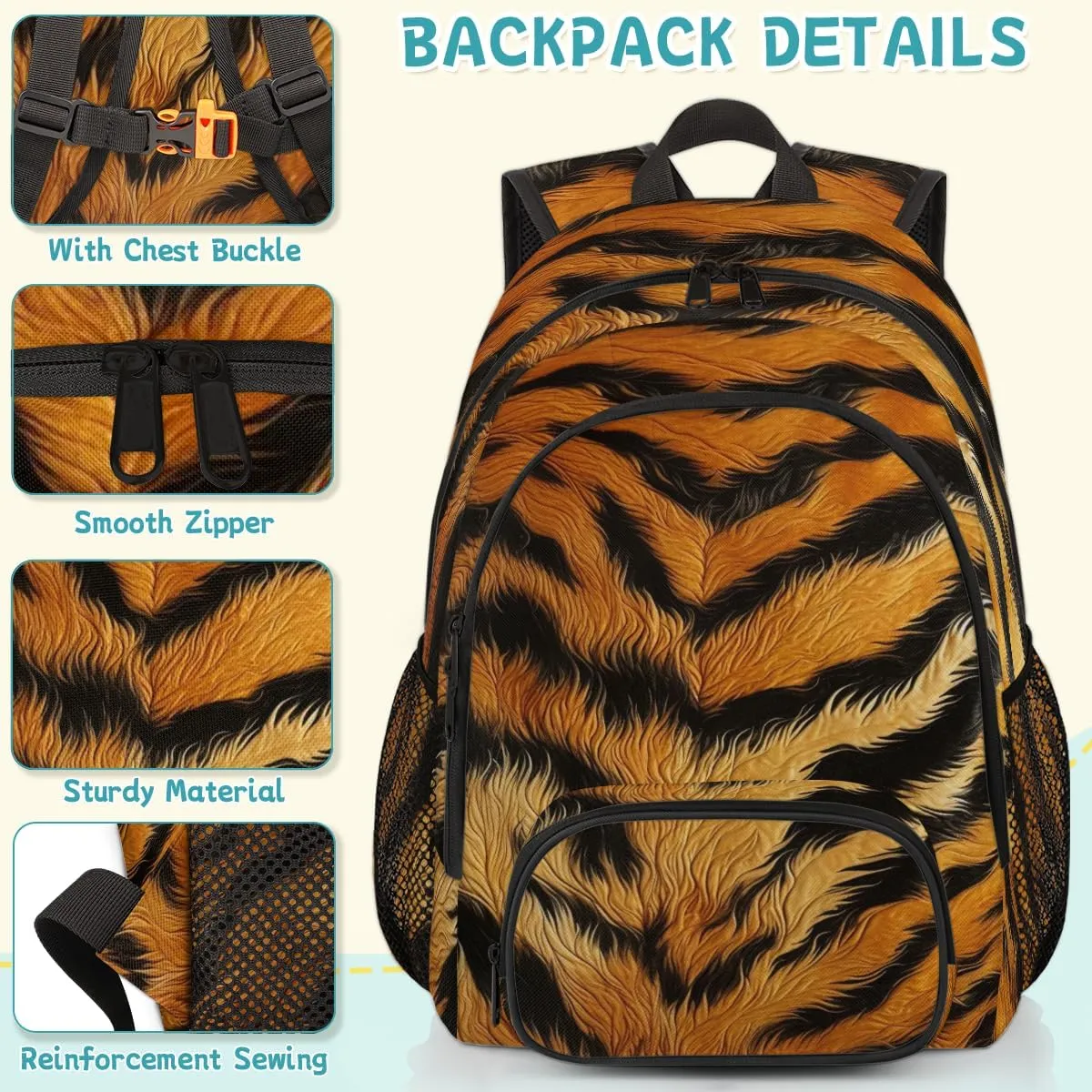 Animal Print Carry on Travel Backpack for Women Men Water resistant Lightweight Rucksack Backpack for Weekender Casual Work Hiking Jungle Animal