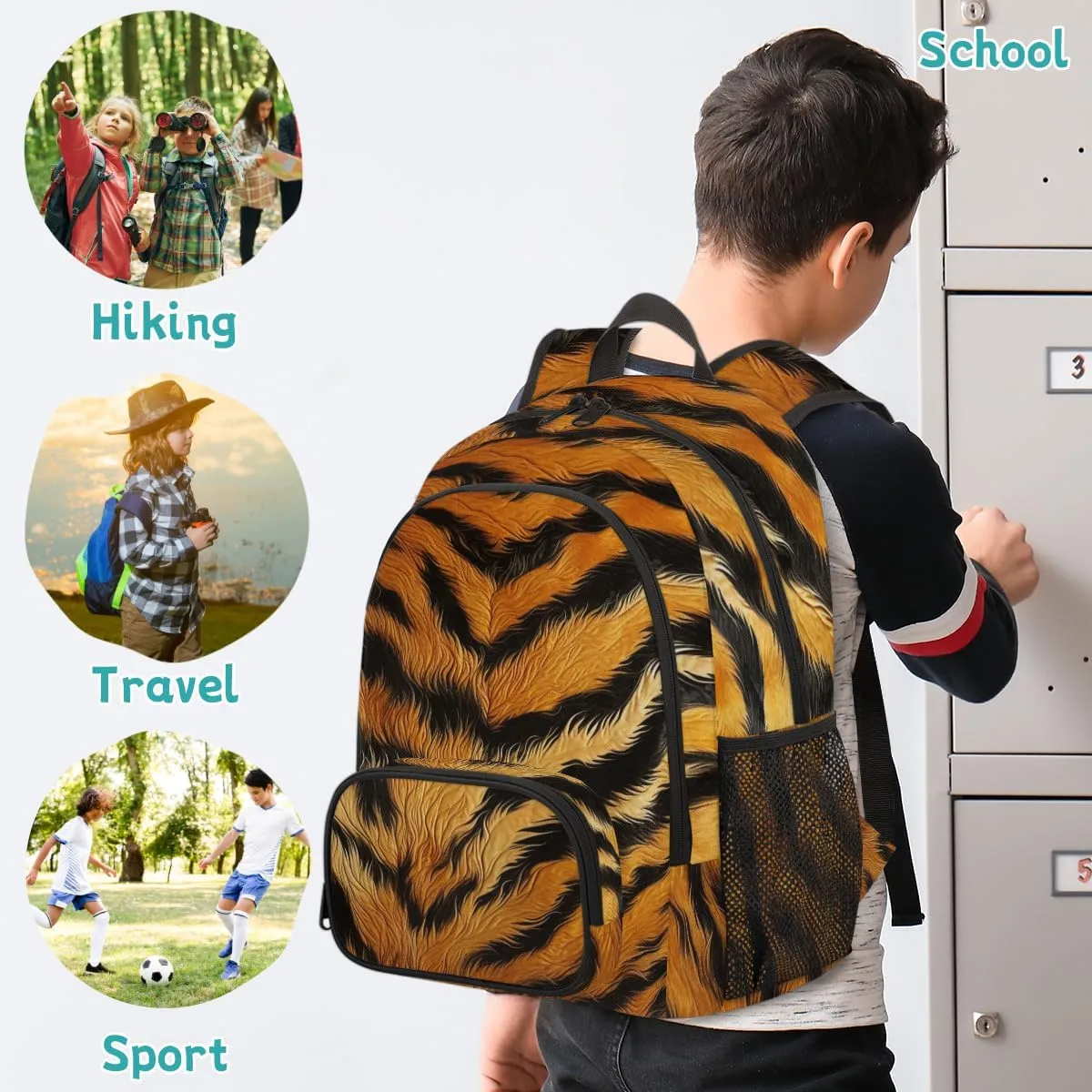 Animal Print Carry on Travel Backpack for Women Men Water resistant Lightweight Rucksack Backpack for Weekender Casual Work Hiking Jungle Animal