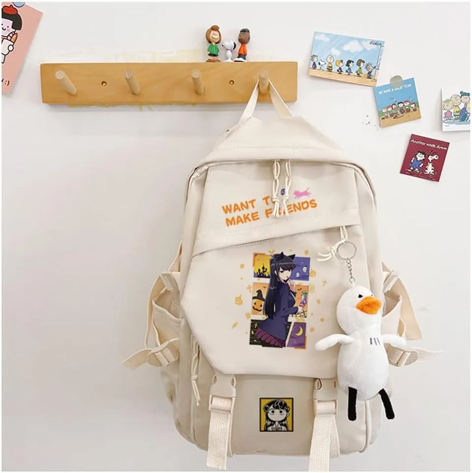 Anime Komi Cant Communicate Komi Shouko San Excited Cosplay Aesthetic Backpack With pendant (8)