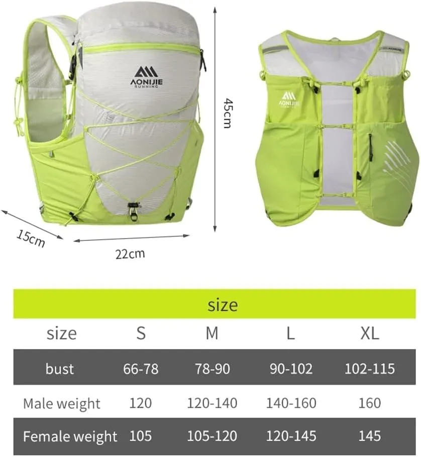 AONIJIE 15L Large Capacity Professional Trail Running Backpack for Outdoor Cycling Suitable Hiking Mountaineering