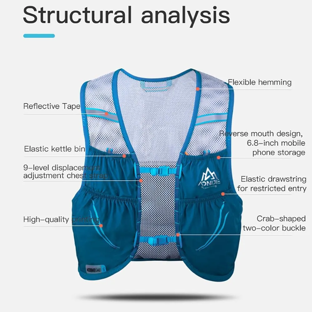 AONIJIE 2.5L Hydration Vest, Lightweight Breathable and Stable Running Backpack Suitable for Outdoor Men and Women,Marathon