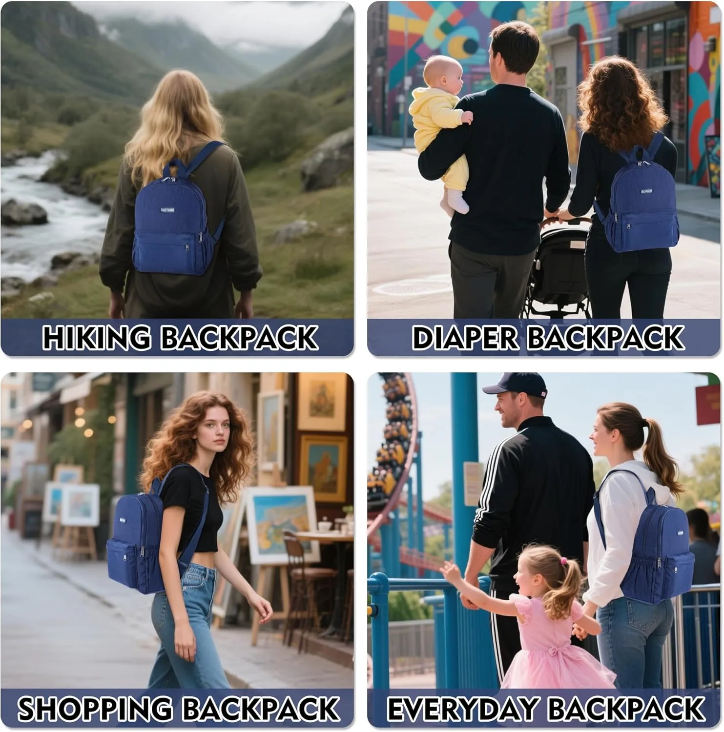 AOTIAN Lightweight Small Hiking Backpack for Women - Durable Water-Resistant Daypack for Travel, Camping & Outdoor Adventures