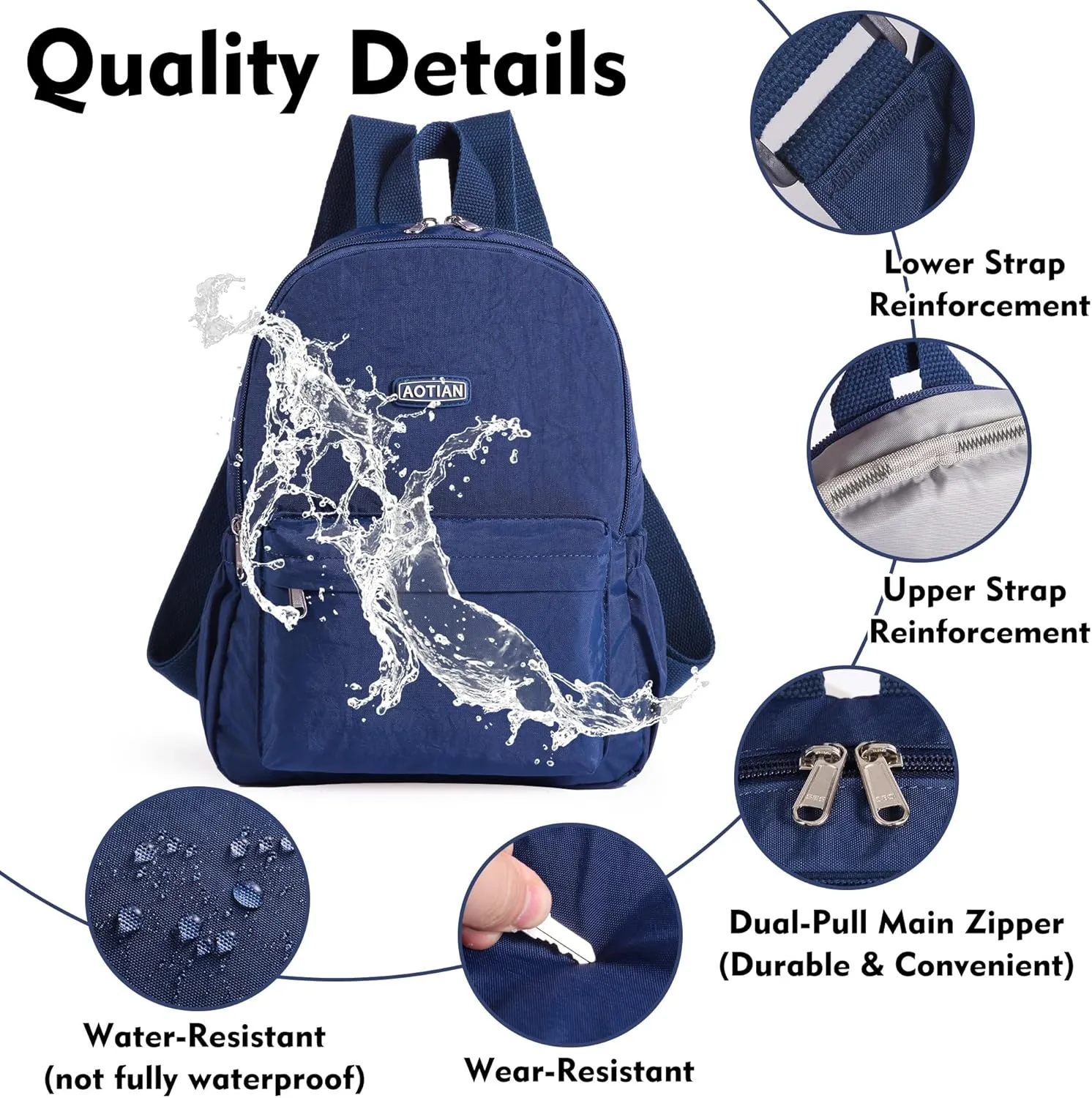 AOTIAN Lightweight Small Hiking Backpack for Women - Durable Water-Resistant Daypack for Travel, Camping & Outdoor Adventures