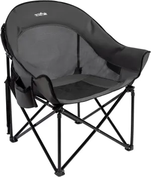 apollo walker Beach Chair,Portable Adults Stable Comfortable Folding Patio Lawn Chairs for Outdoor,Breathable Comfy Moon Round Chair Support to 500LBS,for Camping & Fishing & Barbeque,Gray