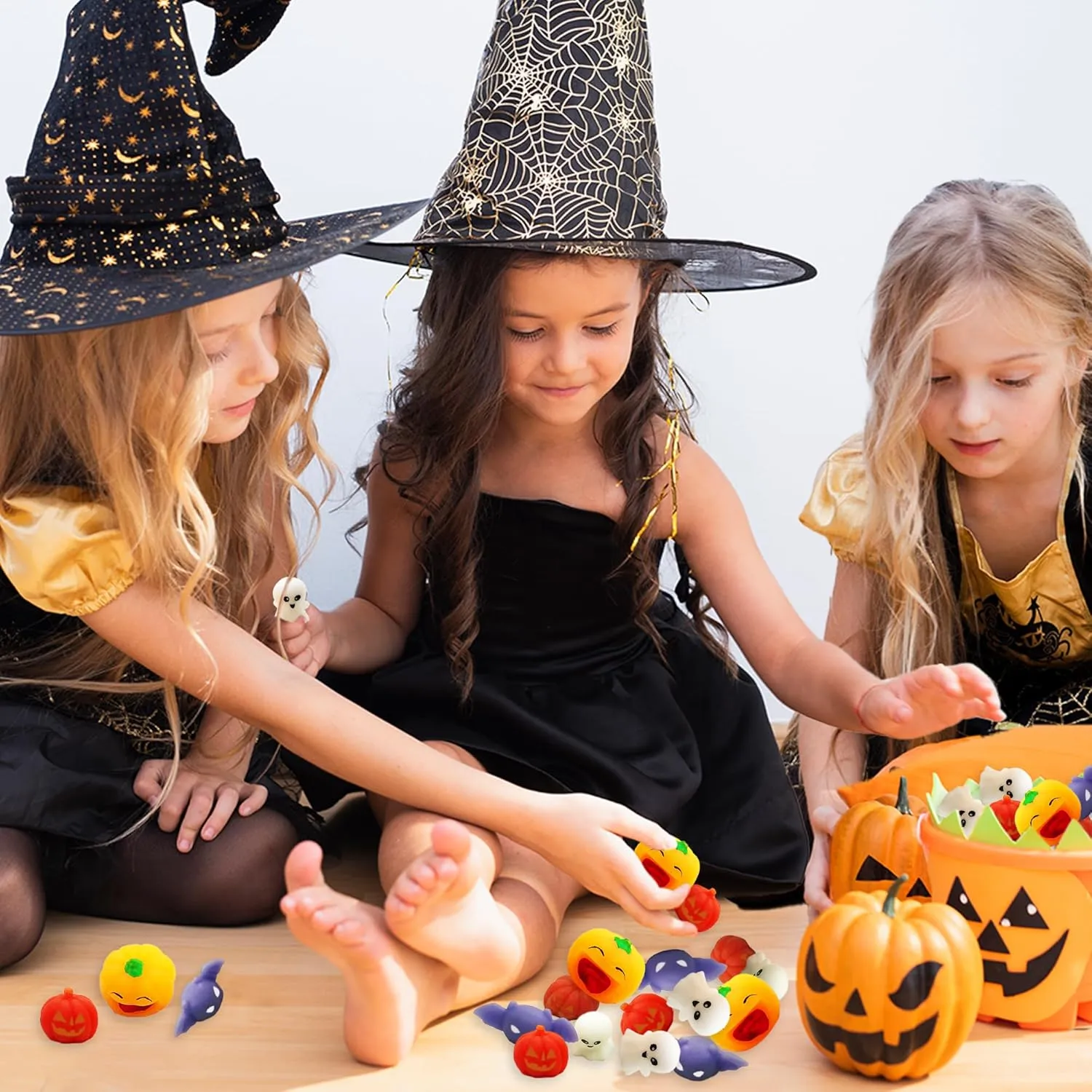 ArtCreativity Halloween Mochi Squishy Toys for Kids - Set of 24 Mini Mochi Squishies Toys - Fun Halloween Classroom Party Favors - Bulk Halloween Squishy Toys for Boo Basket Fillers
