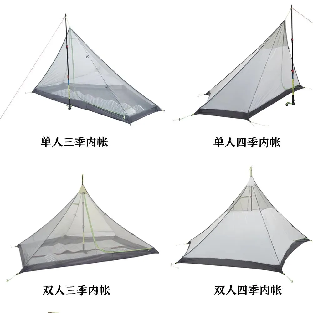 ASTA Gear Xinxue Pyramid Hexagon Camping Tent - Double Layer, Large-Space, Silicon Coating, Windproof, 1-2 Person Tent (No Poles)