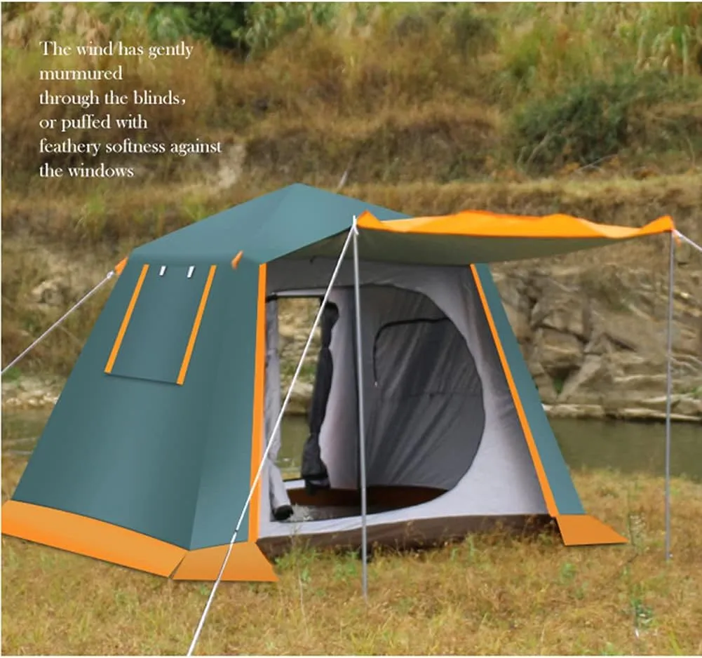 Automatic Camping Tent for 3-4 Persons Hydraulic Instant Tent Easy Setup Two-Door Hiking Tent for Camping Mountaineering Outdoor Travel