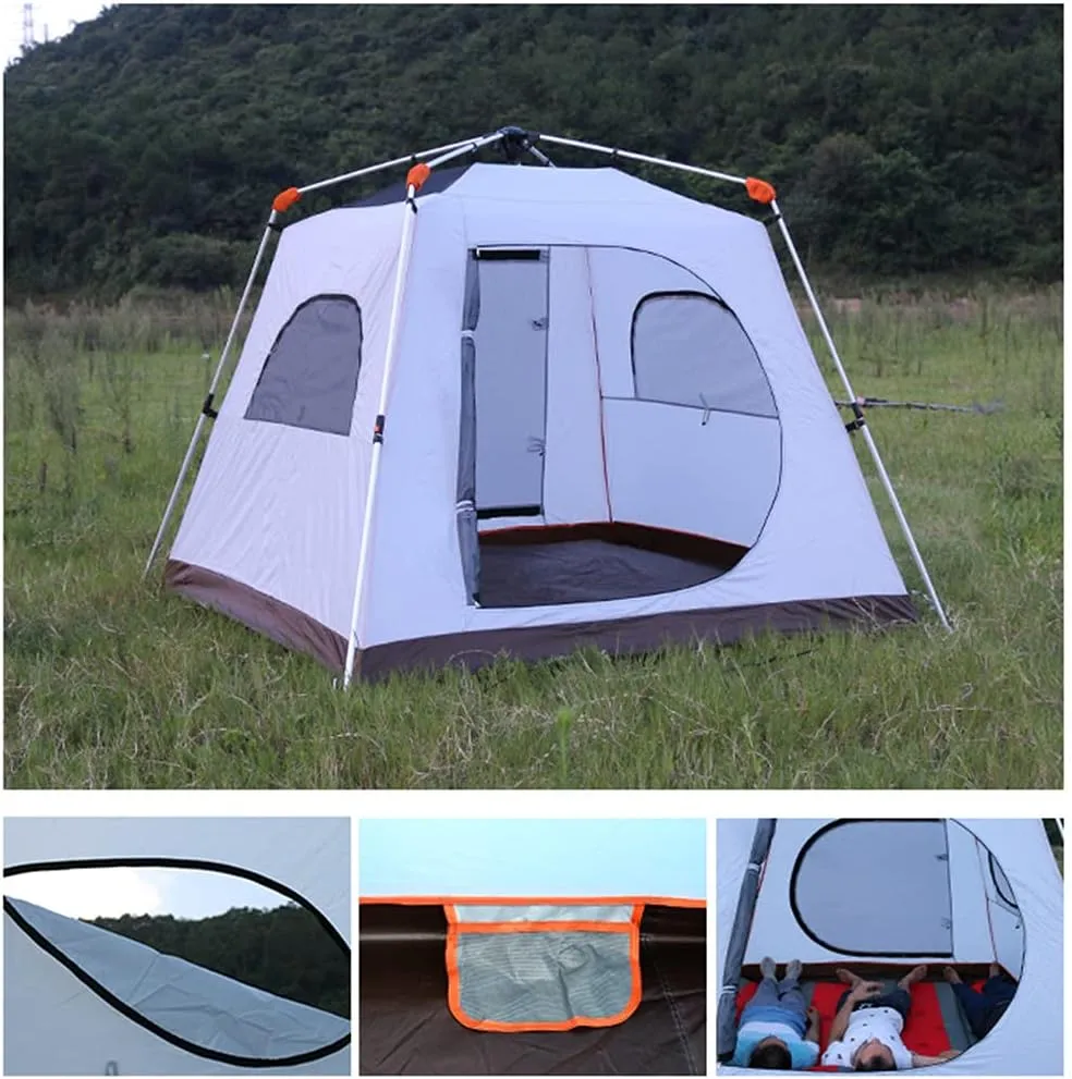 Automatic Camping Tent for 3-4 Persons Hydraulic Instant Tent Easy Setup Two-Door Hiking Tent for Camping Mountaineering Outdoor Travel
