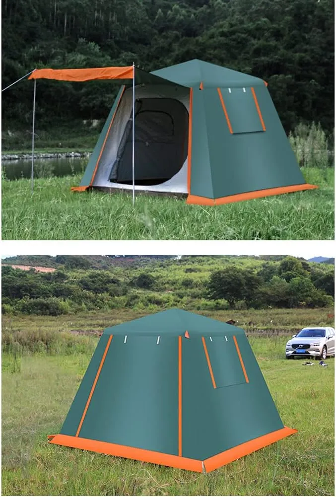Automatic Camping Tent for 3-4 Persons Hydraulic Instant Tent Easy Setup Two-Door Hiking Tent for Camping Mountaineering Outdoor Travel