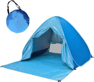 Automatic Pop Up Beach Tent Instant Portable Quick Sun Shelter for 2-3 Persons (Blue)