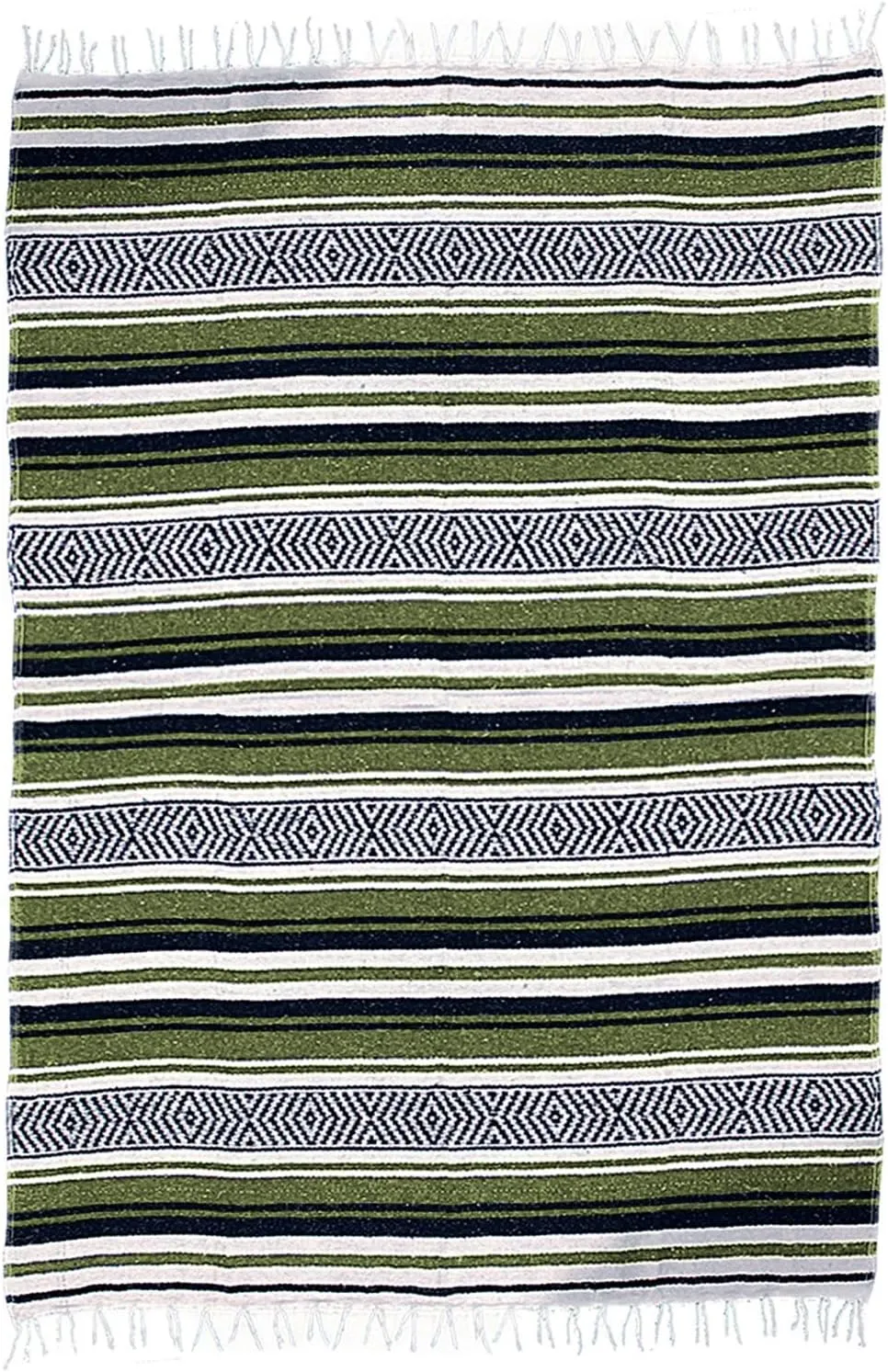 $averPak BodyForge Authentic Mexican Falsa Yoga Blanket (Green/Black/White)