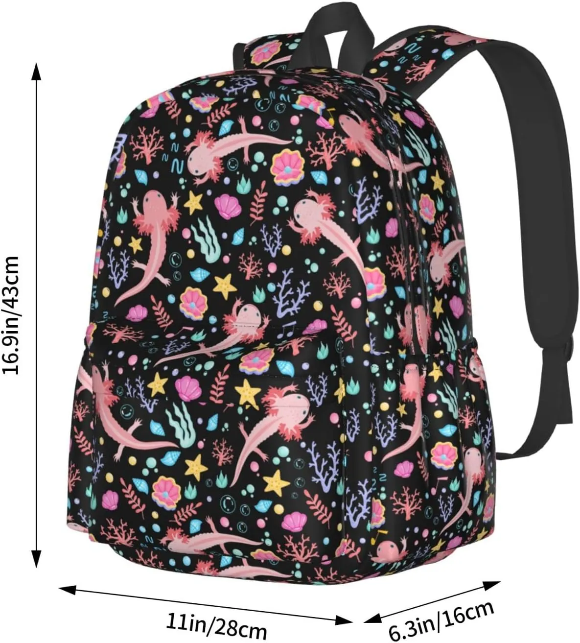 Axolotls Stylish Backpack With Adjustable Padded Shoulder Straps Daypacks For College Travel One Size