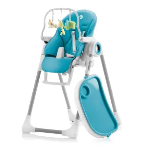 Baby High Chair Adjustable to 7 Different Heights - Foldable High Chairs for Babies and Toddlers - Silla para Comer de Bebe - Blue