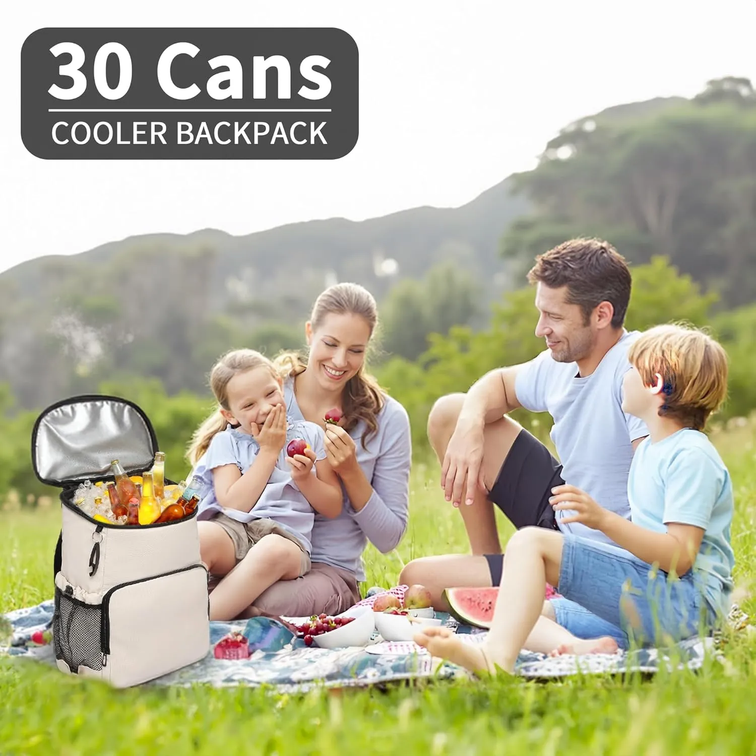Backpack Cooler for Men and Women Cooler Backpack Insulated Waterproof Soft Lightweight Cooler Bag Leakproof 30 Cans Travel Camping Picnic Beach