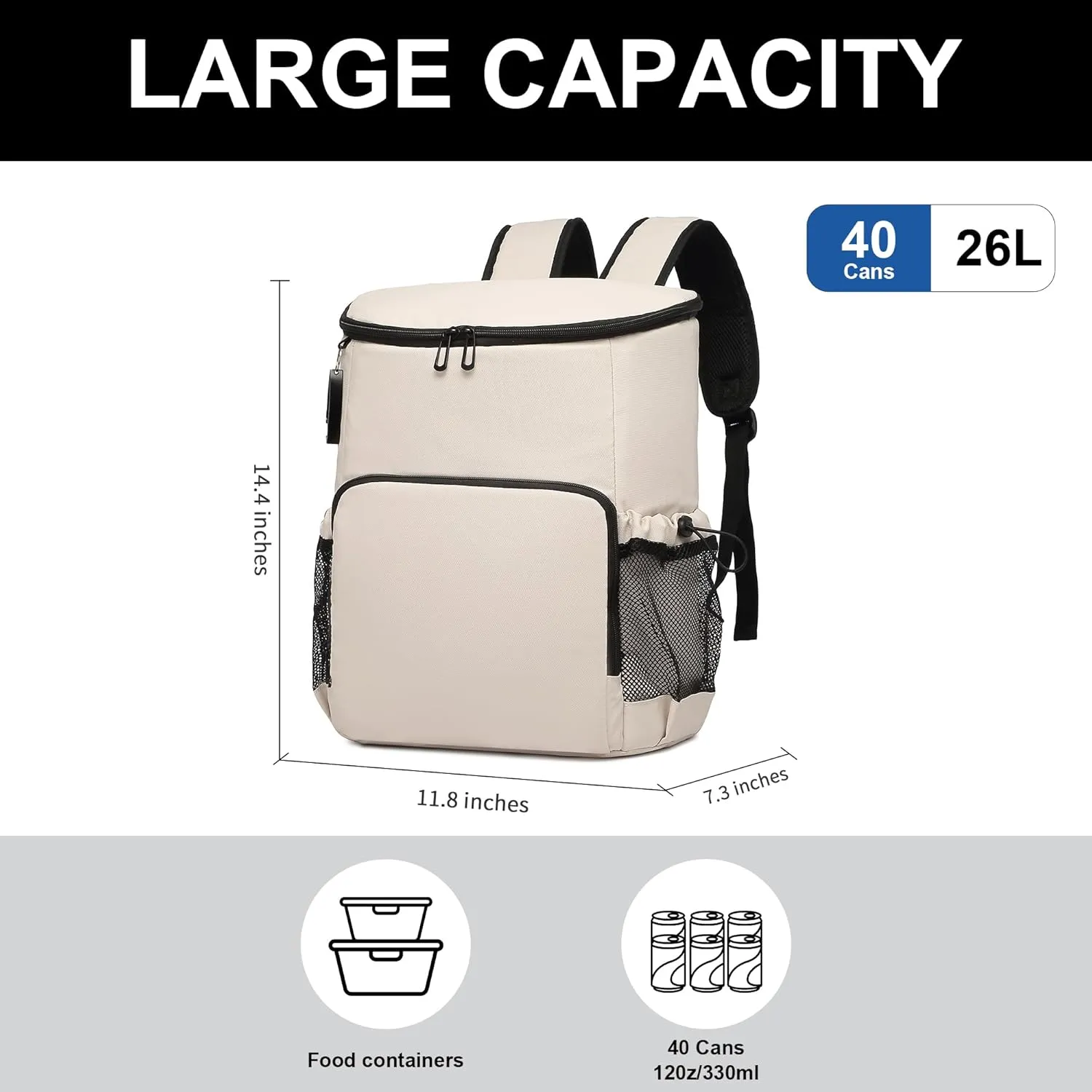 Backpack Cooler for Men and Women Cooler Backpack Insulated Waterproof Soft Lightweight Cooler Bag Leakproof 30 Cans Travel Camping Picnic Beach
