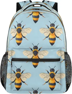 Backpack for Women Men, Waterproof Spring Summer Bee Casual Back Packs, Lightweight Honey Bee Daypack Bags for Travel Camping Work