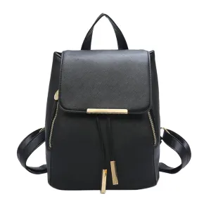 Backpack Leather Street Backpack Black Stable Bag Girls Backpacks Adolescent Bag Global reach PU School Female