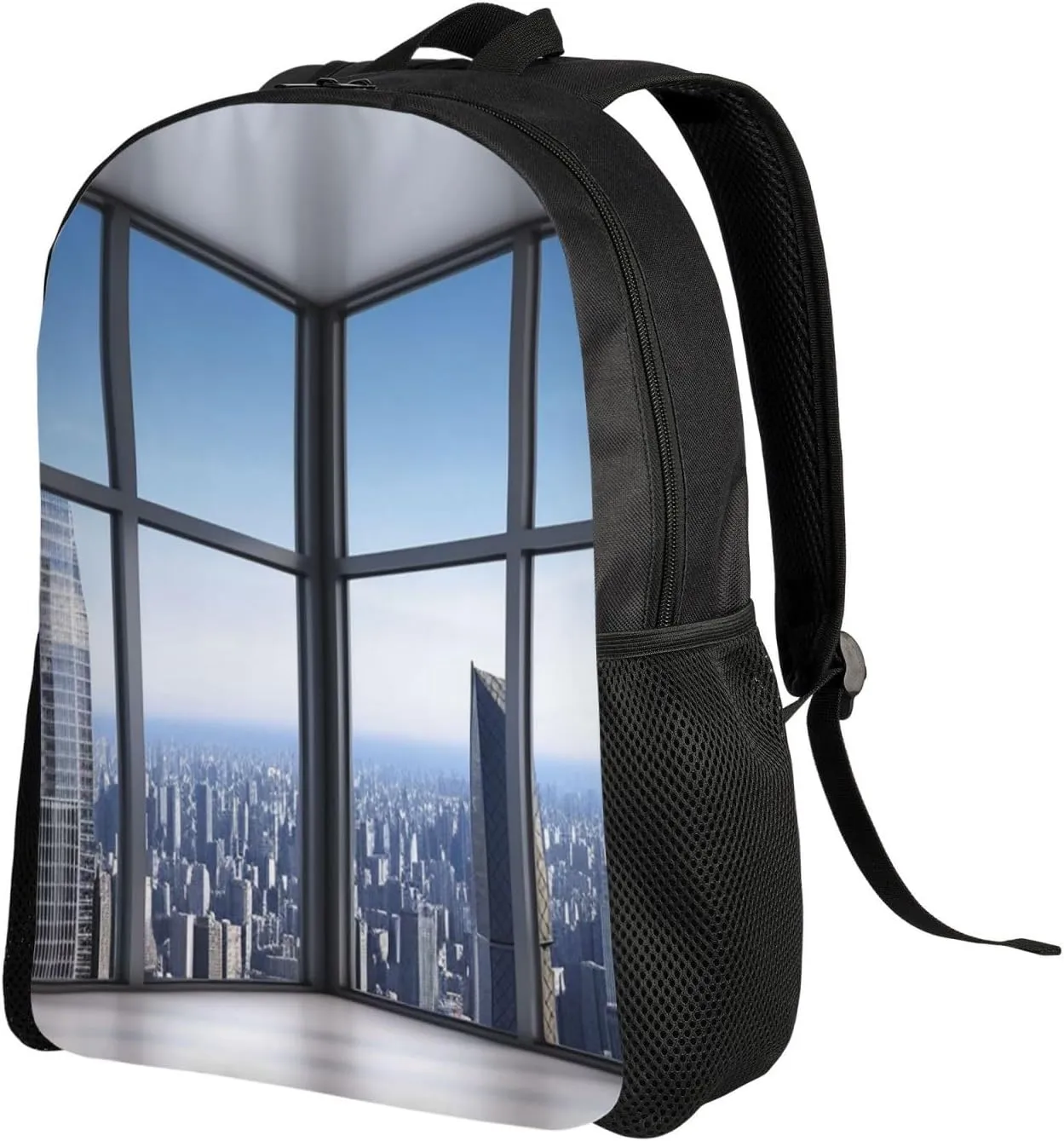 Backpack Travel Laptop Backpack For Men Women Lightweight Rucksack Skyscraper Buildings Casual Daypack