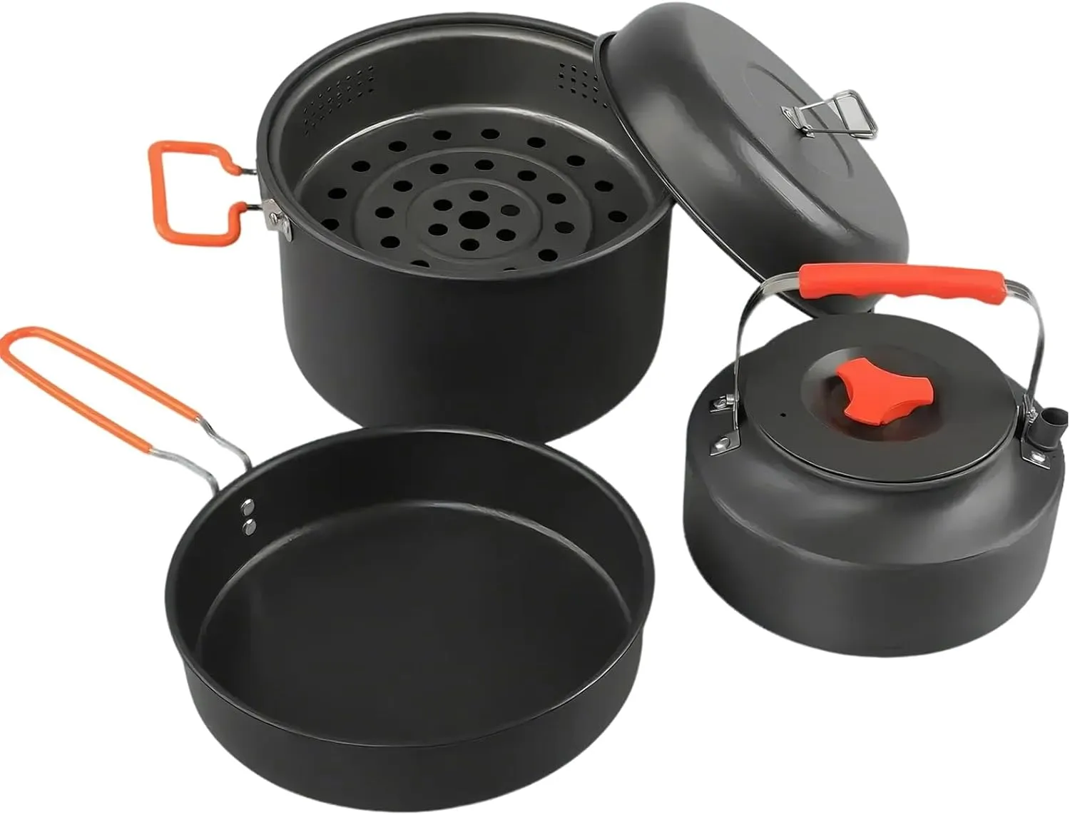 Backpacking Camping Pots and Pans Set, All in One Non-Stick Camping Cooking Set, Portable Hiking, Picnic Outdoor and Camping Cookware Set