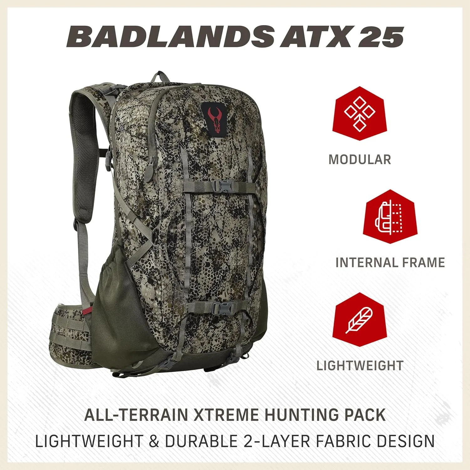 Badlands ATX 25 Hunting Pack - All-Terrain Xtreme Tactical Backpack, Lightweight, Water Resistant, Approach GT