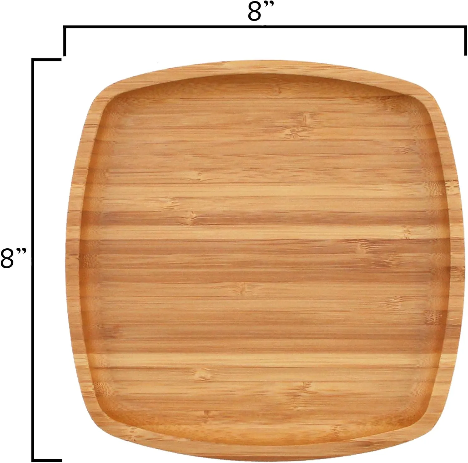 BambooMN Camping Mess Kit Lightweight Organic 8" x 8" Bamboo Plates, Forks, Knifes and Spoons for Camping, Hiking, or Backpacking - 10 Sets
