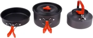 barenx Folding Non Stick Pot Pan Kettle Camping for 2-3 People Cooking Cookware Set