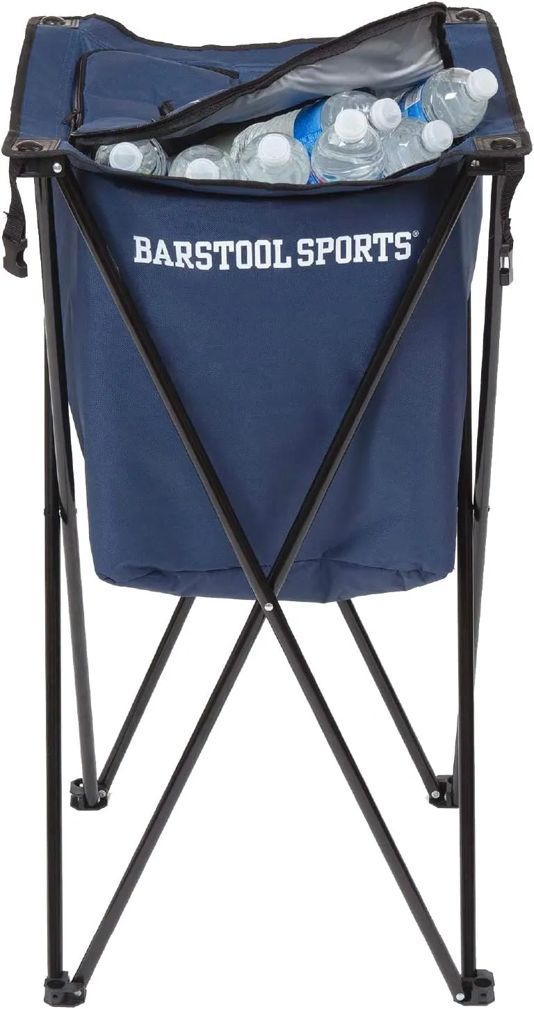 Barstool Sports 72 Can Cooler Table, Collapsible Folding Camping Table, Standing Ice Cooler, Portable Tailgate Table with Storage Bag for Outdoor Use, Picnic, Beach, BBQ, Festival, Football Tailgate