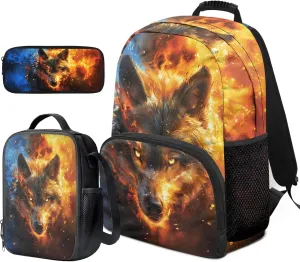 Baseball Backpack with Lunch Box Kids Boys Ages 4-6, Lightweight Bookbag Set for Boys Includes Pencil Case Large Capacity School Bag Set of 3 Pieces