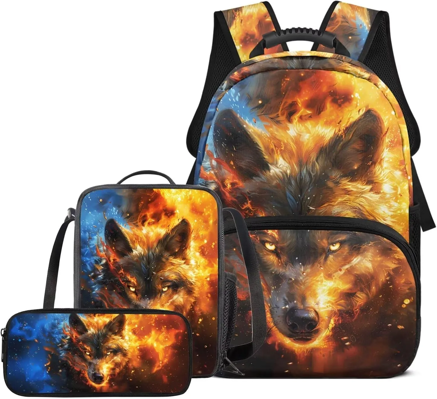 Baseball Backpack with Lunch Box Kids Boys Ages 4-6, Lightweight Bookbag Set for Boys Includes Pencil Case Large Capacity School Bag Set of 3 Pieces