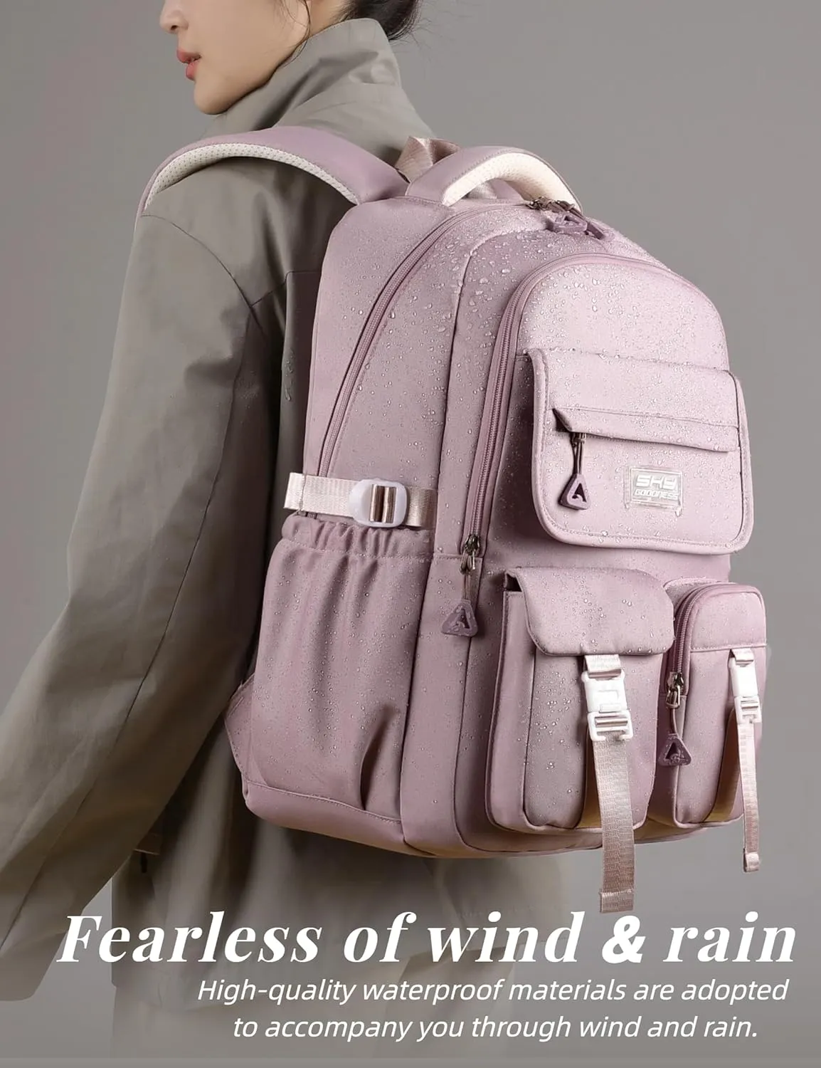 BASICPOWER School Backpack for Girls: Preppy Large Bookbag Fit 15.6 inch Laptop - Casual Waterproof Daypack for Travel & Campus- Back to School Gifts for 7-16 Teens & Kids