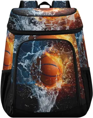 Basketball Cooler Backpack Cooler Insulated Leak Proof Lunch Backpack 36 Cans Waterproof Soft for Men Women Picnic Hiking Camping Beach