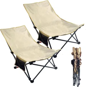 Beach Chairs for Adults 2 Pack, Adjustable Backrest Sand Chair with Carrying Bag for Outdoors,Travel, Concert, Lawn, Festival, Support 350lbs