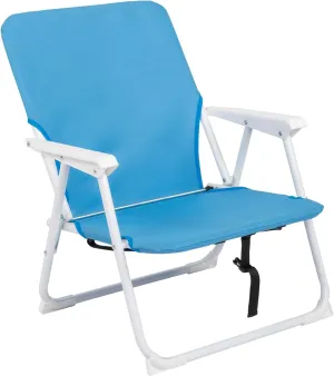 Beach Chairs, Portable Camping Chairs, Folding Recliners, Easy to Carry, Durable Steel Frame, Polyester Fabric for Picnics, Camping, Fishing, Weight Capacity 200lbs White Frame Blue